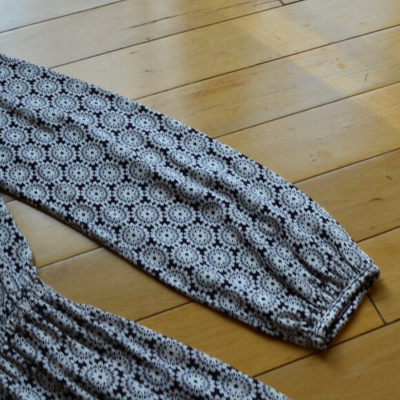 Boden Linen Blend Dress Floral Long Sleeve Pockets Tassel Tie Size 8R - Picture 7 of 14